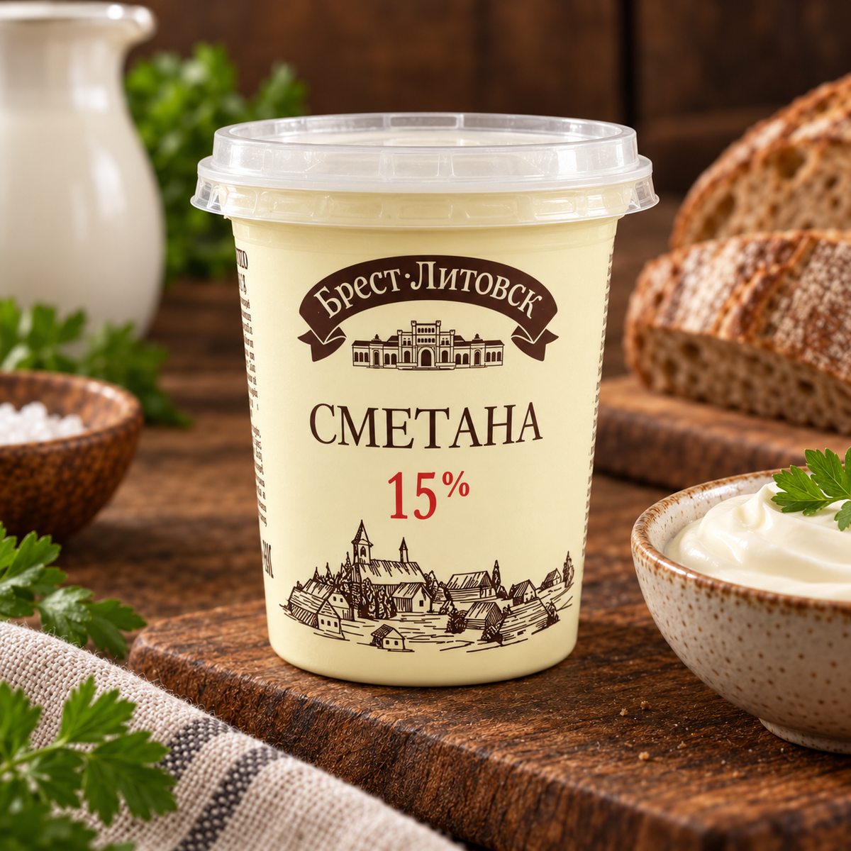 Savushkin Sour Cream 15% Fat 300 g